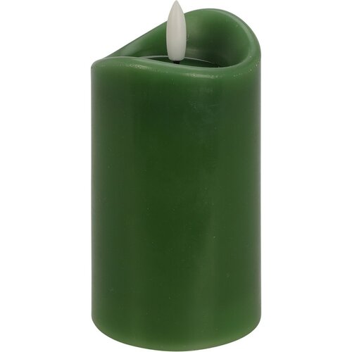 Świeca LED, zielony, 1x LED, 7 x 12,5 cm, 2x AAA