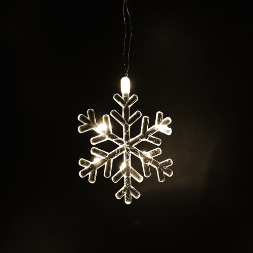 Svetelný vonkajší záves Snowflakes, 200x60cm, LED, teplá biela, časovač, 8 funkcií, na batérie