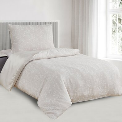 Jacquard-Bettwäsche Boston beige, 140 x 200 cm, 70 x 90 cm