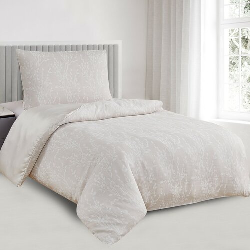 Jacquard-Bettwäsche Boston beige, 140 x 200 cm, 70 x 90 cm