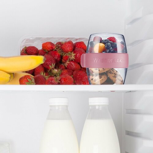 Cutie pentru gustări din două piese Westmark MINI,400 ml , roz