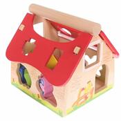 Căsuță sortare Ecotoys cu animale, 21 x 19 x 19 cm