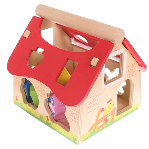 Ecotoys Vkladací domček so zvieratkami, 21 x 19 x 19 cm