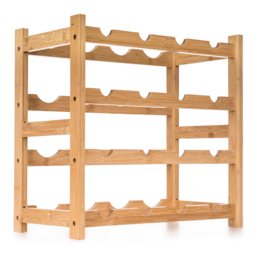 Raft pentru vin G21 din bambus, 16 sticle