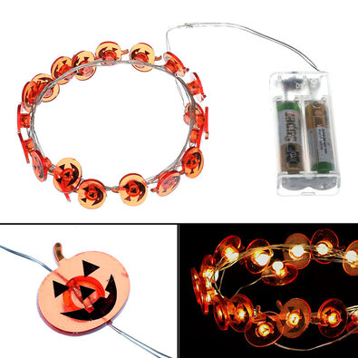 Lanț luminos LED Halloween, 2 m, alb cald, cubaterii
