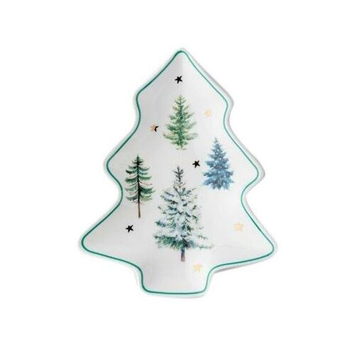 Florina Porcelánový tanier stromček Winterland, 21,5 x 17,5 cm