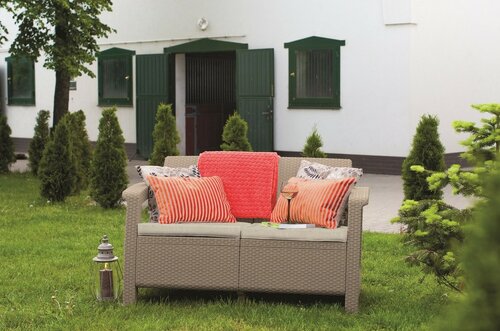 Keter Gartensofa Corfu, 128 x 70 x 79 cm, Cappuccino