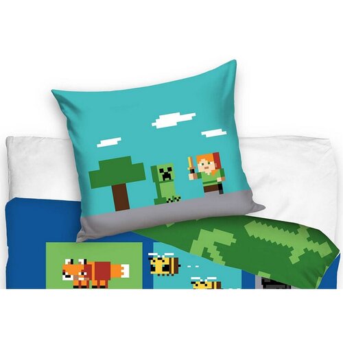Lenjerie de pat pentru copii Minecraft Figure, 140 x 200 cm, 70 x 90 cm