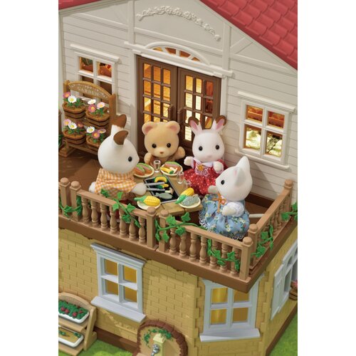 Sylvanian family 5302 Poschodový dom s červenou strechou a so svetlami