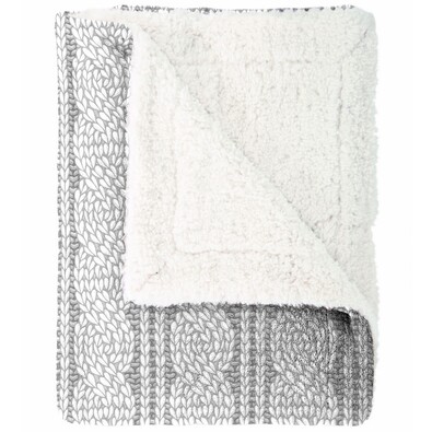 Mistral Home Beránková deka Cable knit šedá, 150 x 200 cm