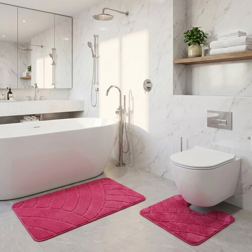 Kvalitex Koupelnová a WC předložka Oblouky růžová, 60 x 100 cm, 60 x 50 cm