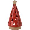 Porcelanový svícen na čajovou svíčku Christmastree červená, 10 x 20 cm