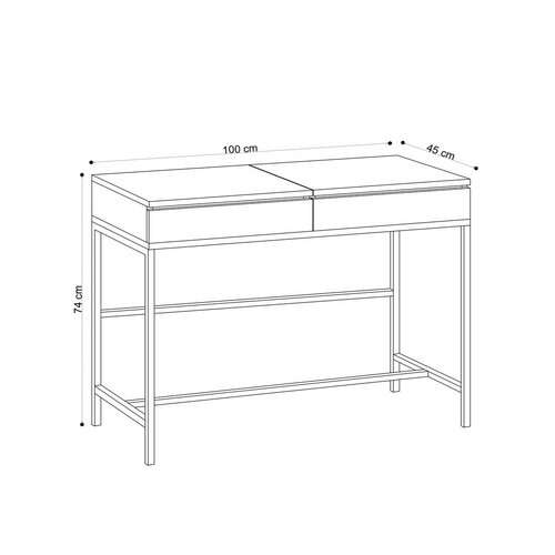Kozmetický stolík Linda Black and Oak