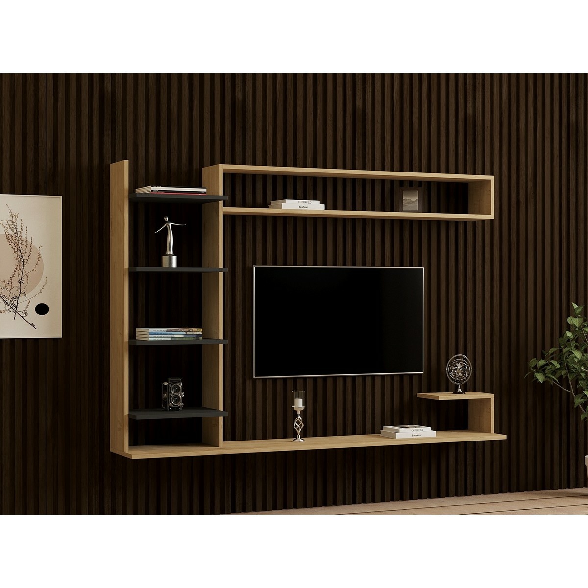 Televízna stena Noble Sapphire Oak and Anthracite