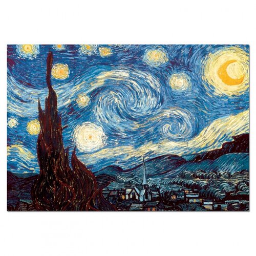 Puzzle EDUCA 1000 dílků - V. van Gogh, Hvězdná noc, vícebarevná