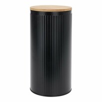 Doză de tablă cu capac din bambus Black 1,6 l ,diam. 10,8 cm