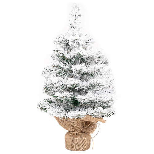Zasnežený stromček v jute Tiga, 50 cm