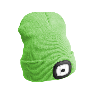 Sixtol Czapka z latarką czołową 45 lm, USB, uni, zielony