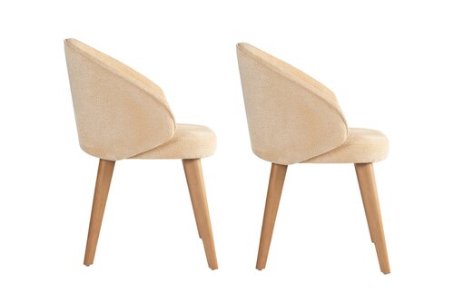 Esszimmerstuhl-Set Bentley Beige and Light Oak, 2 Stück