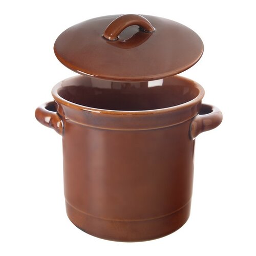 Oală de untură Orion din ceramică cu capac, 1,1 l