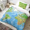 Detské bavlnené obliečky Mapa sveta 3D, 140 x 200 cm, 70 x 90 cm