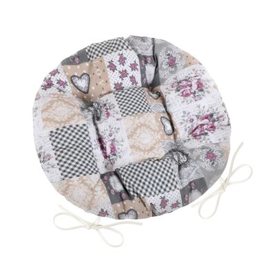 Perna de scaun Bellatex DITA rotundă matlasată Patchwork love, 40 cm