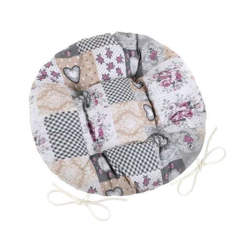 Bellatex Sedák DITA okrogel prešit Patchwork love,40 cm