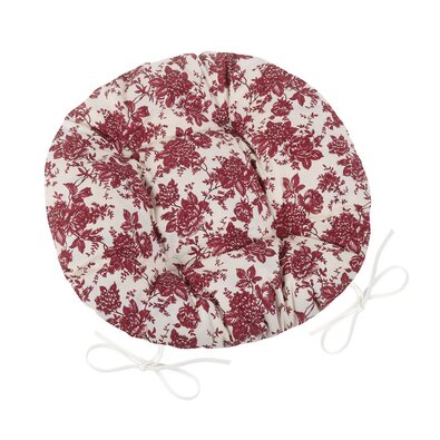 Siedzisko Adela okrągłe pikowane Kwiat bordo, 40 cm