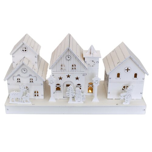 Świąteczna dekoracja świetlna Wioska, 28 x 14 x 11 cm, LED