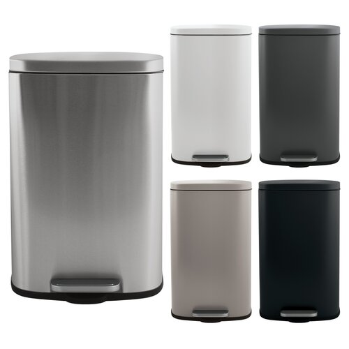 Spirella Kosz na śmieci z pedałem soft-close Akira 30 l, matowy biały