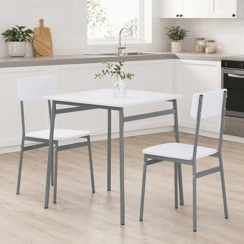Jídelní set pro 2 osoby CORE White, šedá konstrukce