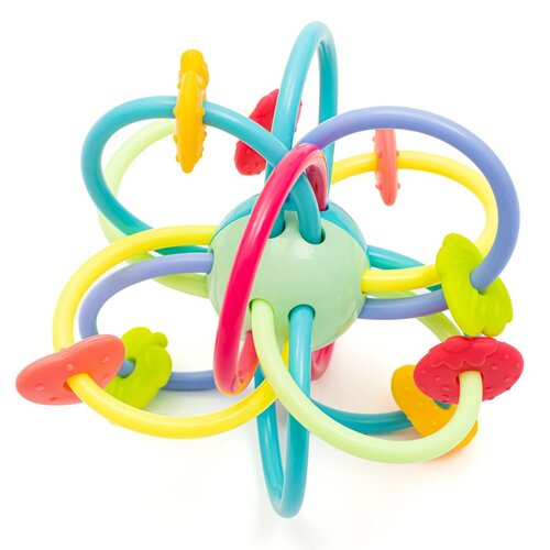Baby Mix Silikónovo-plastové hryzátko s hrkálkou, 12 cm