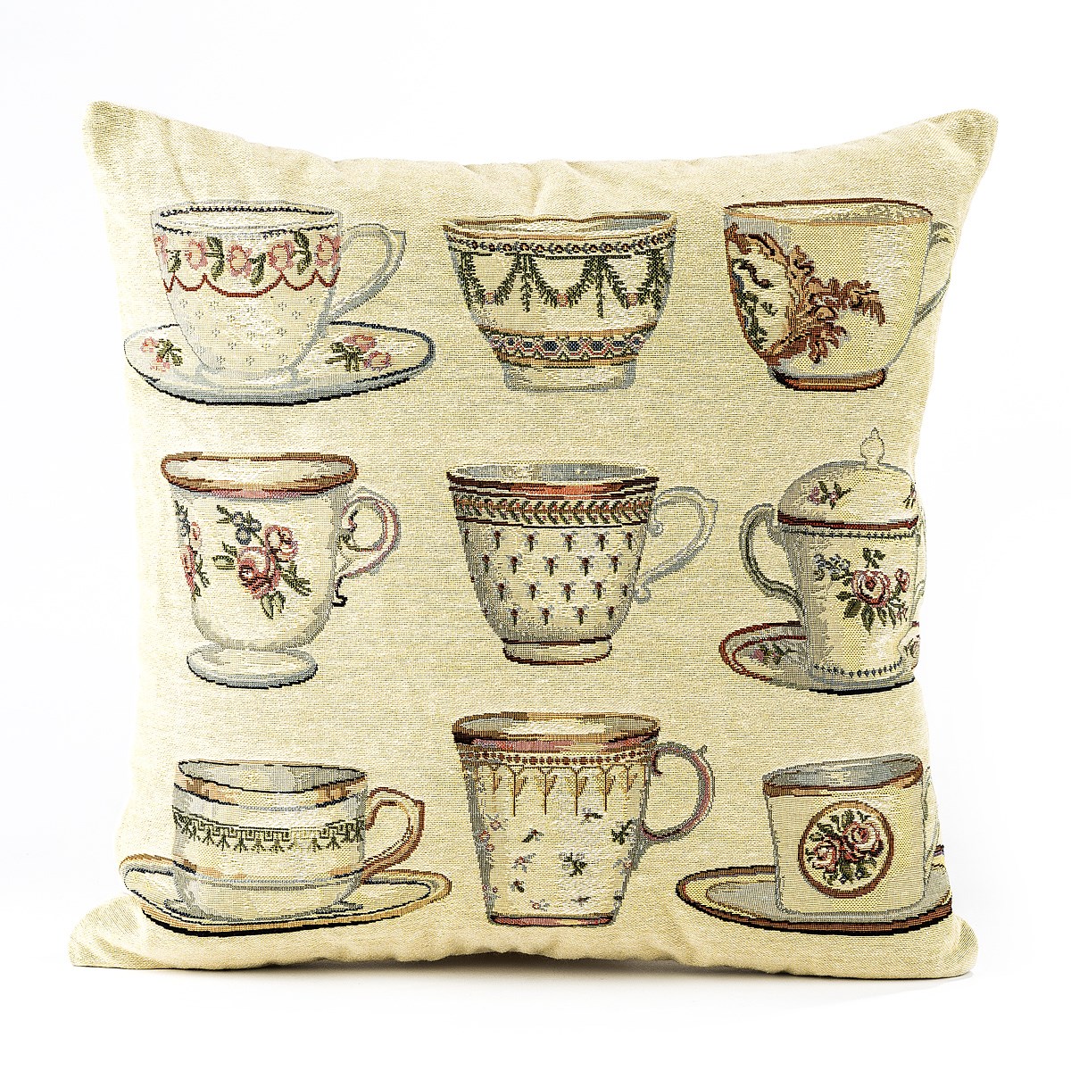 BO-MA Trading Obliečka na vankúšik Gobelín hrnky, 45 x 45 cm