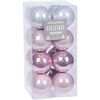 Zestaw ozdób bożonarodzeniowych Ice Pink, śr. 5 cm, 16 szt.
