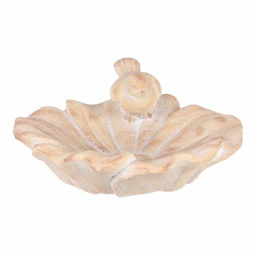 Adăpătoare pentru păsări cu flori și păsărel,ceramică MgO, 36 x 38 x 16 cm