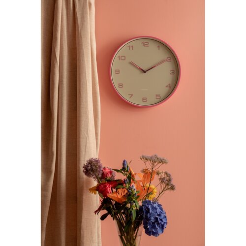 Karlsson 6013BP dizajnové nástenné hodiny ružové,priemer  40 cm