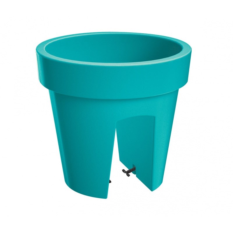 Prosperplast Květináč na zábradlí Lofly Railing tyrkysová, 24,5 cm, 24,5 cm