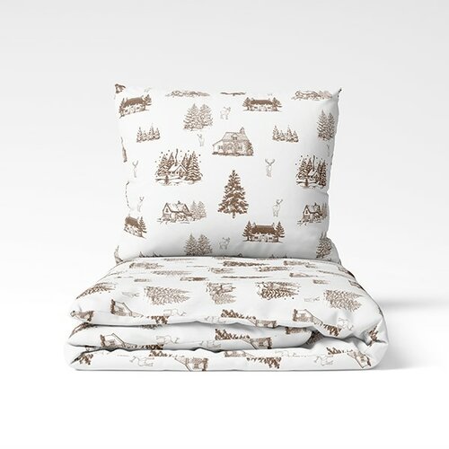 Karácsonyi pamut ágynemét Zimní krajina , 140 x 200 cm, 70 x 90 cm