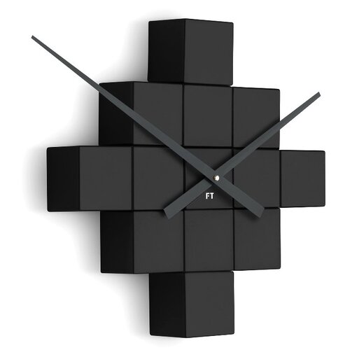 Future Time FT3000BK Cubic black Designové samolepiace hodiny, pr. 50 cm
