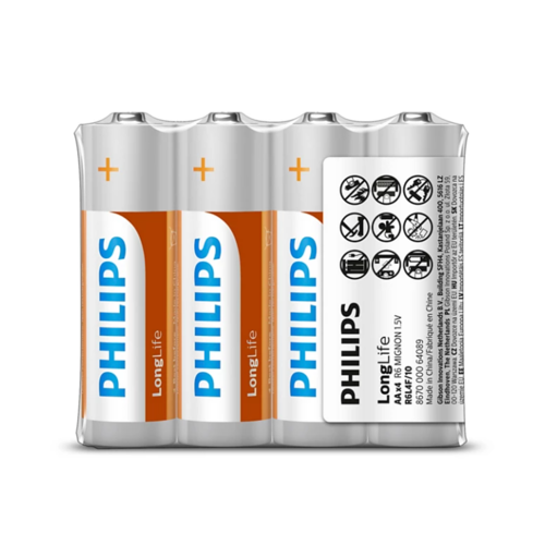 Baterii Philips AA 1,5 V LongLife, 4 buc