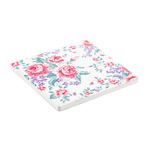 Altom Keramik-Untersetzer Floral, 10 x 10 cm, 4er Set