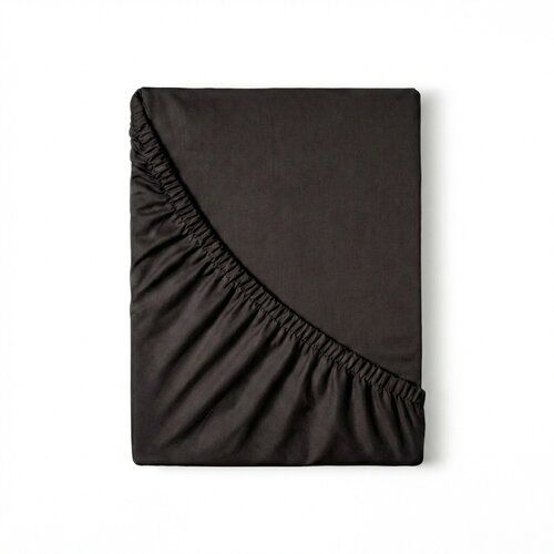 Kvalitex Cearșaf din satin cu elastic negru, 100 x200 cm