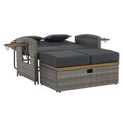 Garten-Rattansofa MALORY, grau/natur