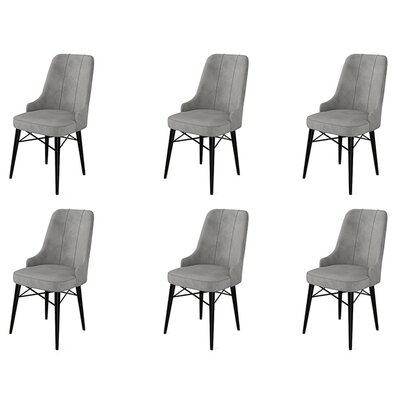 Set de scaune de sufragerie Pare Grey and Black, 6buc.