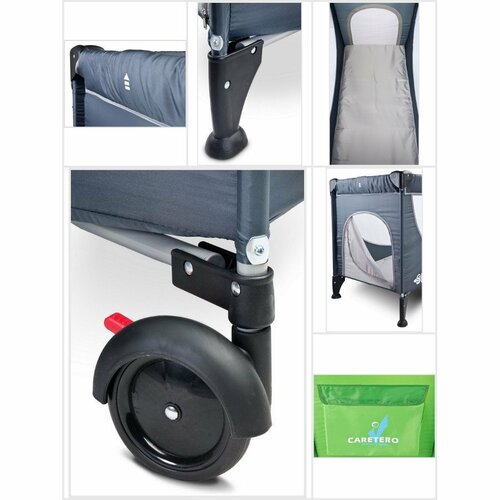 Caretero Cestovná postieľka Simplo, hnedá