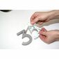 Număr aluminiu de casă, suprafață șlefuită 3D