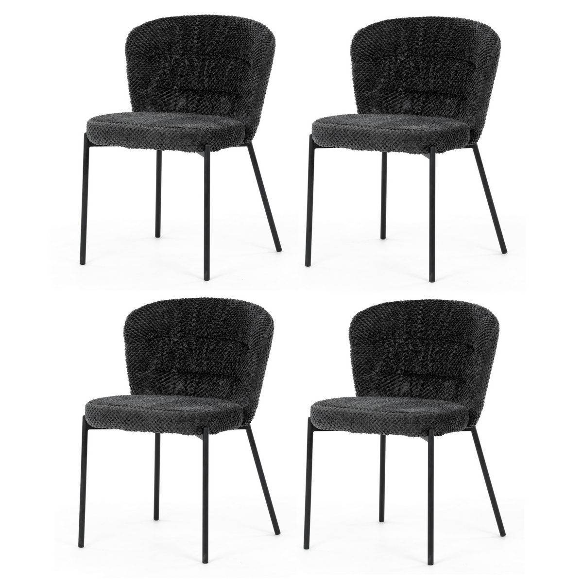 Sada jídelních židlí Bouclé CT-W1077 GREY2, 4 ks