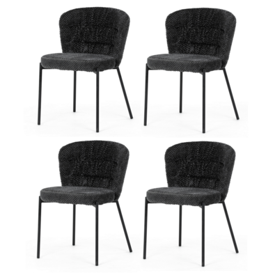 Esszimmerstuhl-Set Bouclé CT-W1077 GREY2, 4 Stück