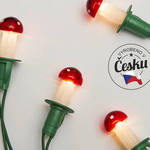 Łańcuch świetlny Muchomor czerwony, 12 żarówek