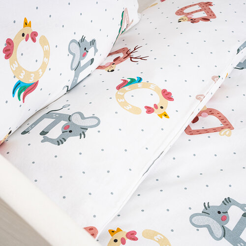 Дитяча бавовняна постільна білизна Renforce Abeceda , 90 x 140 см, 45 x 65 см